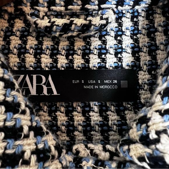 Zara Textured Houndstooth Oversized Shacket - Picture 6 of 7